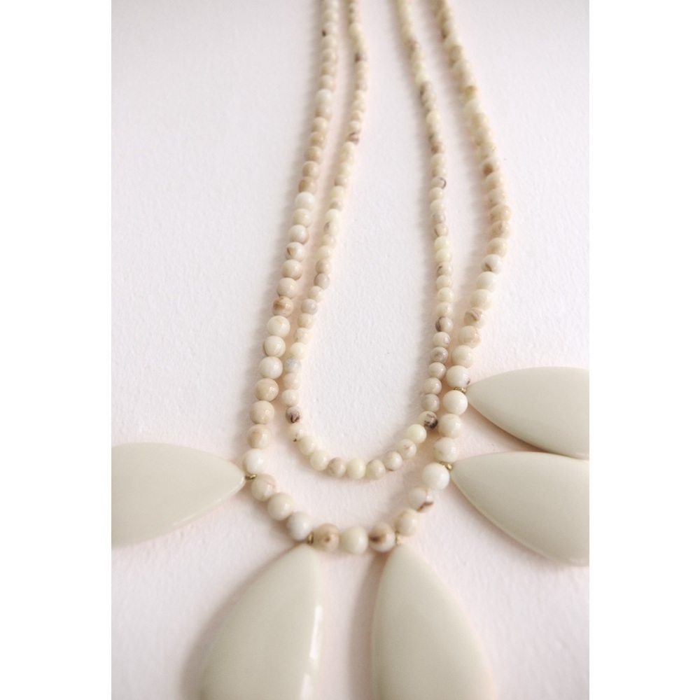 Zara Cream Beaded Necklace Set - Picture 4 of 14
